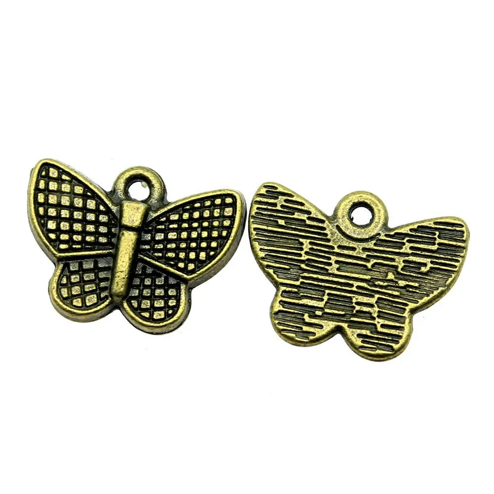 13x17mm 1.6g Multicolor Zinc Alloy Butterfly Charm Pendant for DIY Necklace Bracelet Making