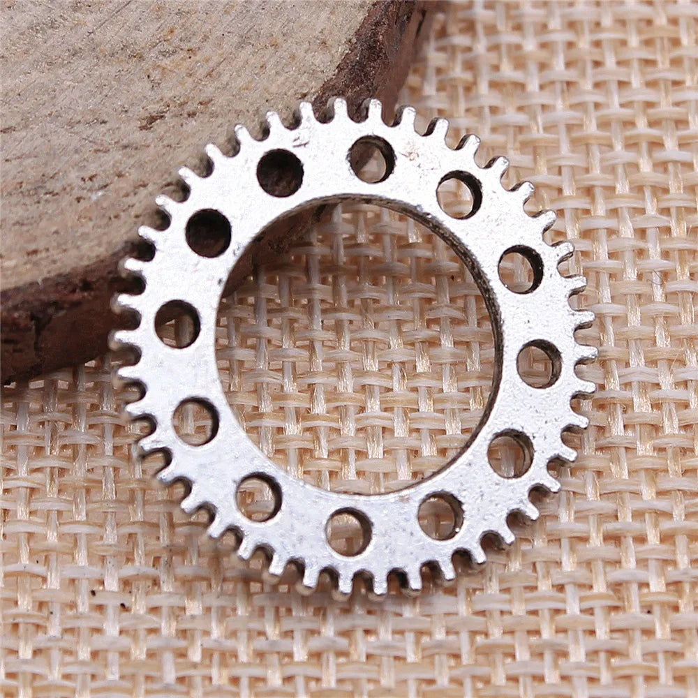 25mm 3g Multicolor Zinc Alloy Gear Charm Pendant for DIY Steampunk Jewelry Making