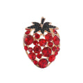 Cute Strawberry Rhinestone Enamel Alloy Brooch, Fresh Fruit Lapel Pin Corsage For Fashion Gifts