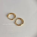 14K Gold Plated Copper Geometric Round Hoop Earrings Simple Elegant OL Style