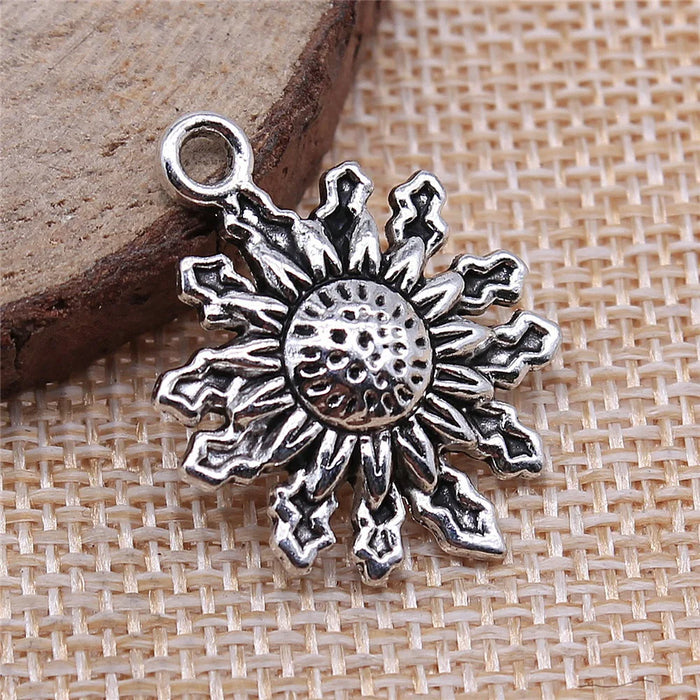 22x29mm 3.7g Antique Silver Zinc Alloy Sun Charm Pendant for DIY Necklace Bracelet Jewelry Making