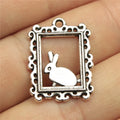 24x17mm 1.5g Multicolor Zinc Alloy Rabbit Photo Frame Charm Pendant for DIY Necklace Bracelet Crafts