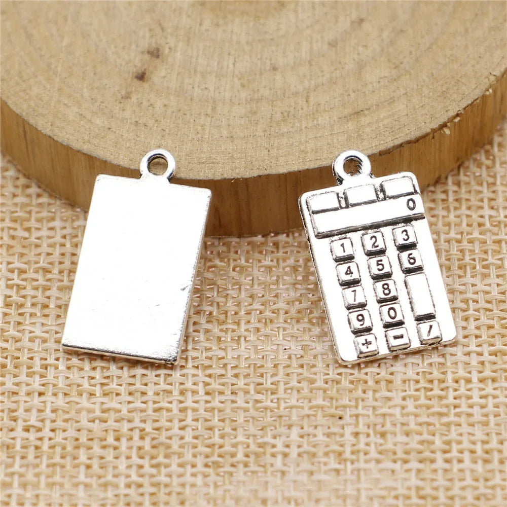 23x13mm 2.6g Multicolor Zinc Alloy Calculator Charm Pendant for DIY Bracelet Necklace Jewelry Making