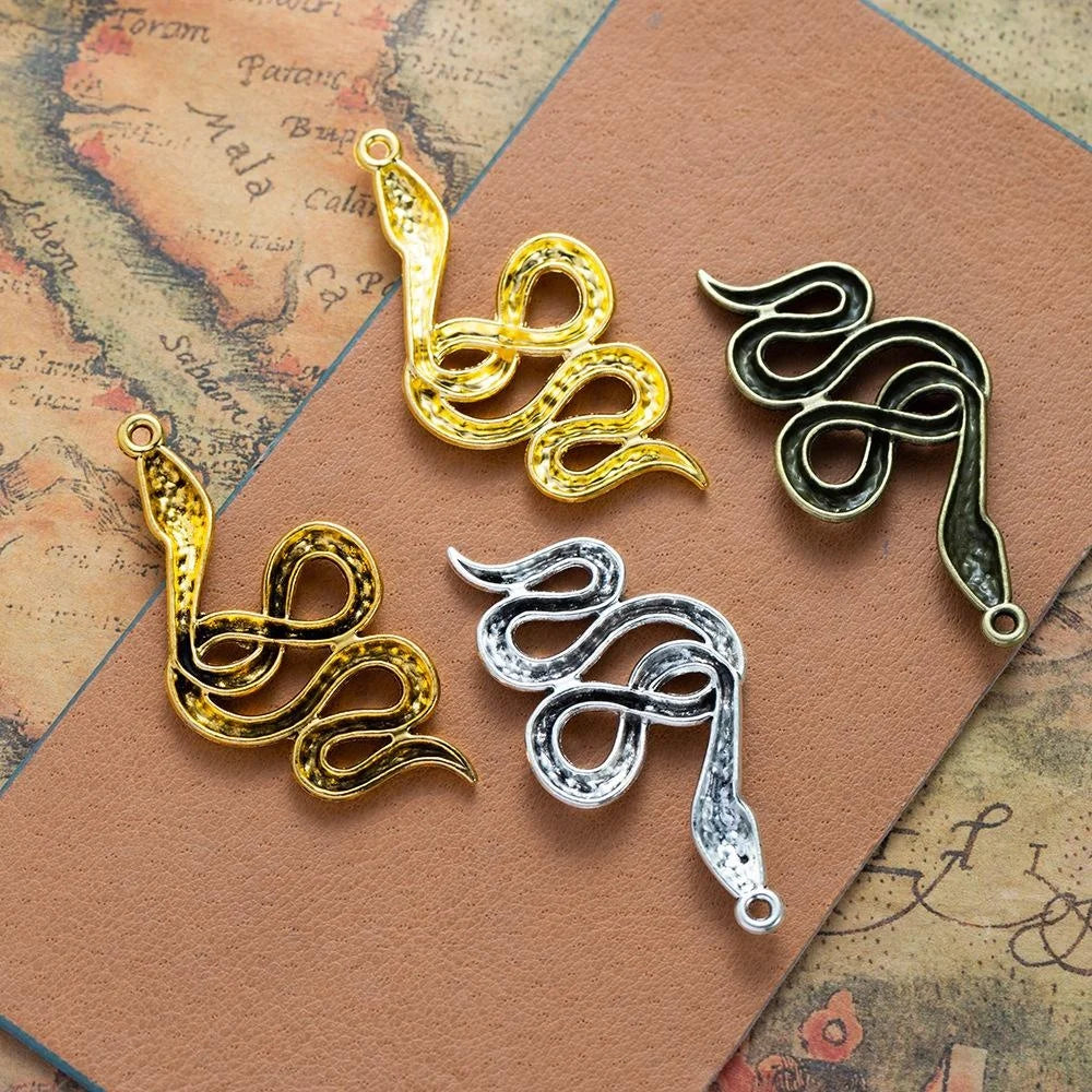 53x26MM Zinc Alloy Snake Charm Pendant for DIY Necklace Bracelet Jewelry Making
