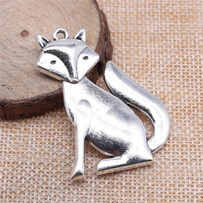 50x37mm 9g Multicolor Zinc Alloy Fox Charm Pendant for DIY Necklace Bracelet Jewelry Making