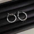 14K Plated Copper Geometric Hoop Earrings, Premium Silver Tone Fashion Commuter Jewelry