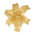 Vintage Irregular Gold Flower Alloy Brooch, Hammered Petal Lapel Pin For Elegant Suit Accessory Gift