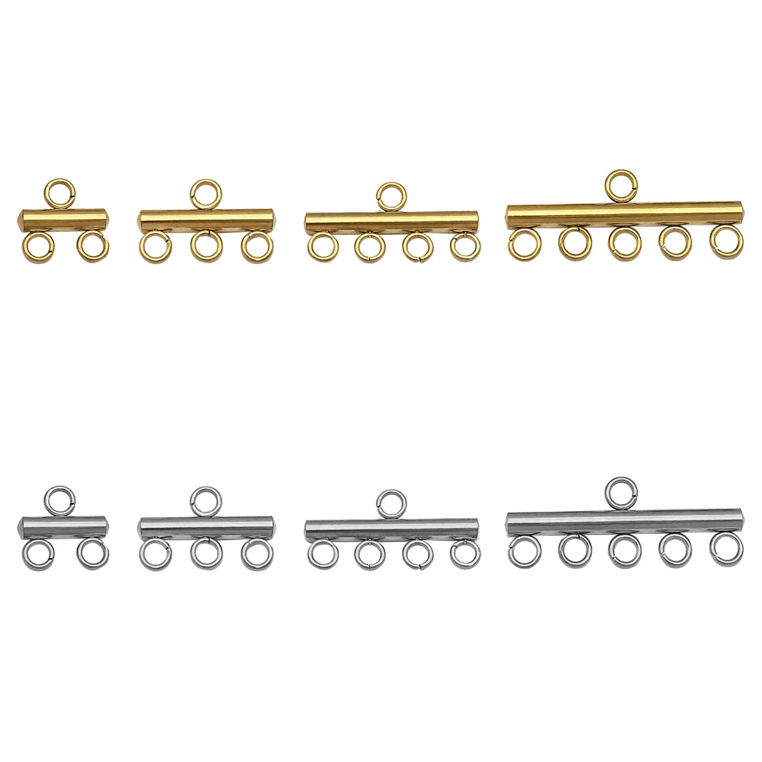 Stainless Steel Bar Shape Multi Hole Connector Charm for DIY Necklace Pendant Jewelry Findings