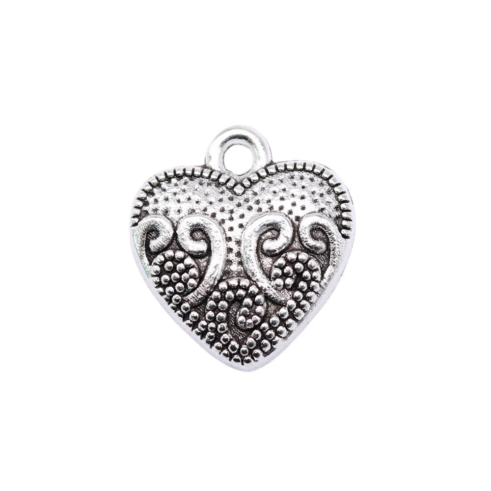 17x16mm 1.2g Multicolor Zinc Alloy Heart Charm Pendant for DIY Necklace Bracelet Jewelry Making