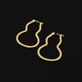 Elegant Hollow Gourd Hoop Alloy Stud & Clip On No Piercing Screw Back Women's Fashion Earrings