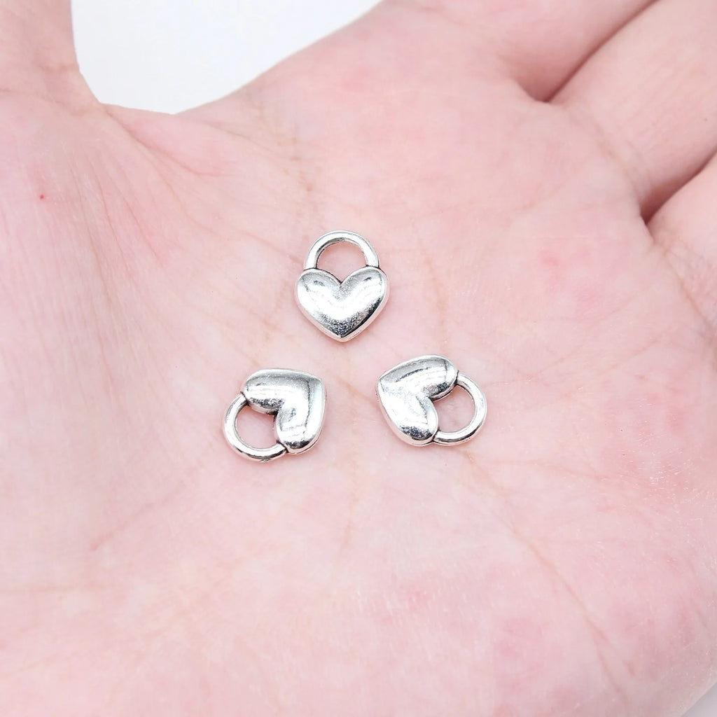 11x9mm 0.66g Antique silver zinc alloy Heart charm pendant for DIY necklace bracelet jewelry making