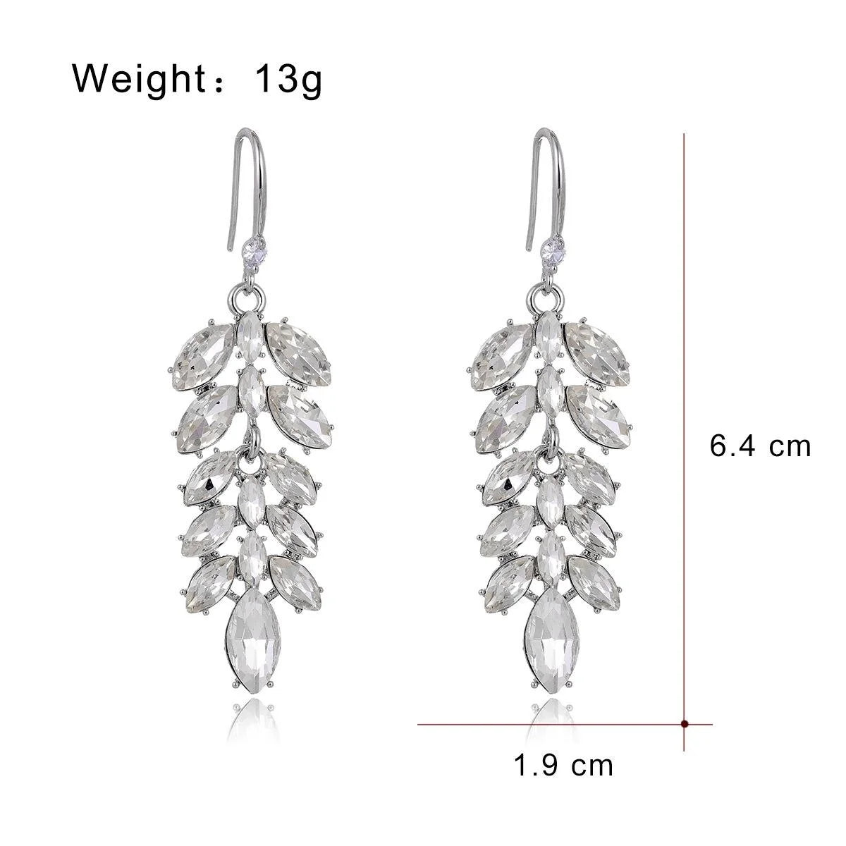 Elegant Glass Crystal Wheat Tassel Earrings For Women Luxury Alloy Rhinestone Drop Earrings Wedding Party Gift