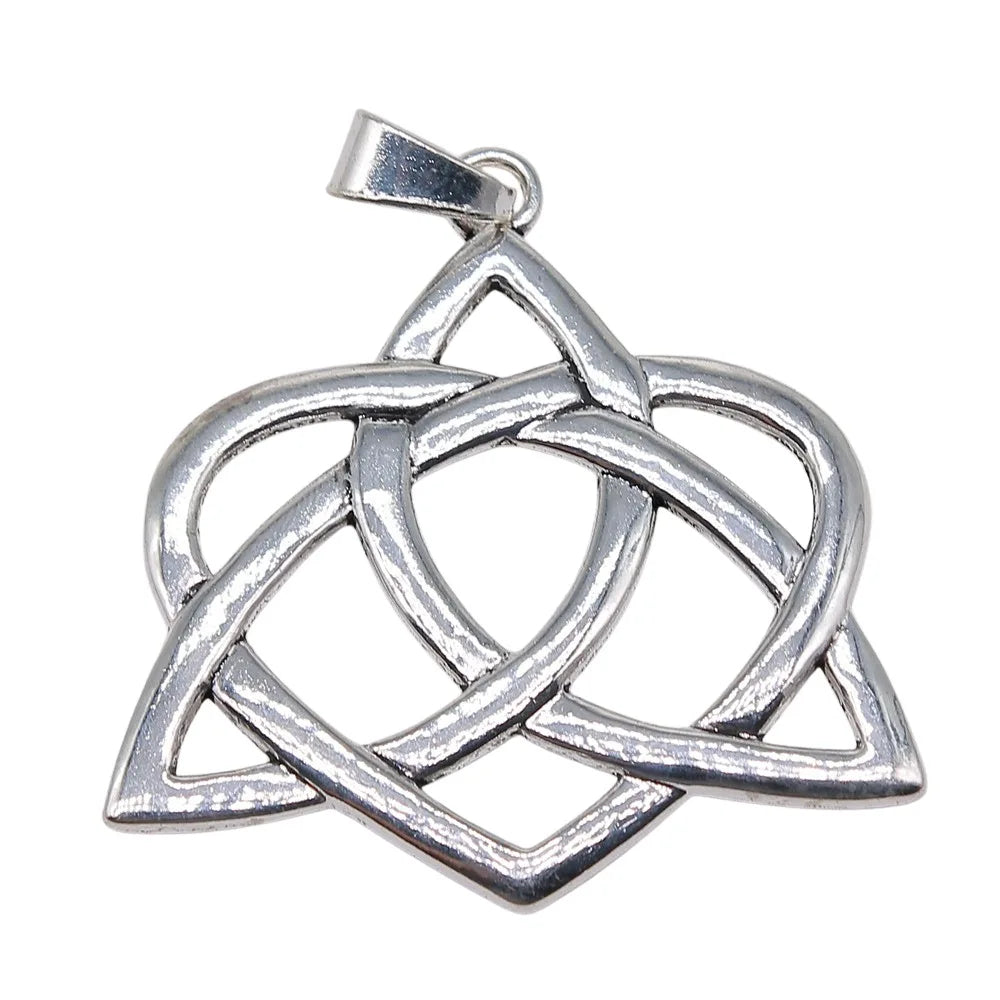 67x66mm 15.3g Zinc Alloy Large Heart Celtic Amulet Celtic Knot Charm Pendant for DIY Necklace Jewelry Making