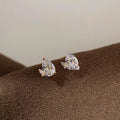 Sweet Butterfly Teardrop Zircon Copper Stud Earrings For Elegant Office Wear