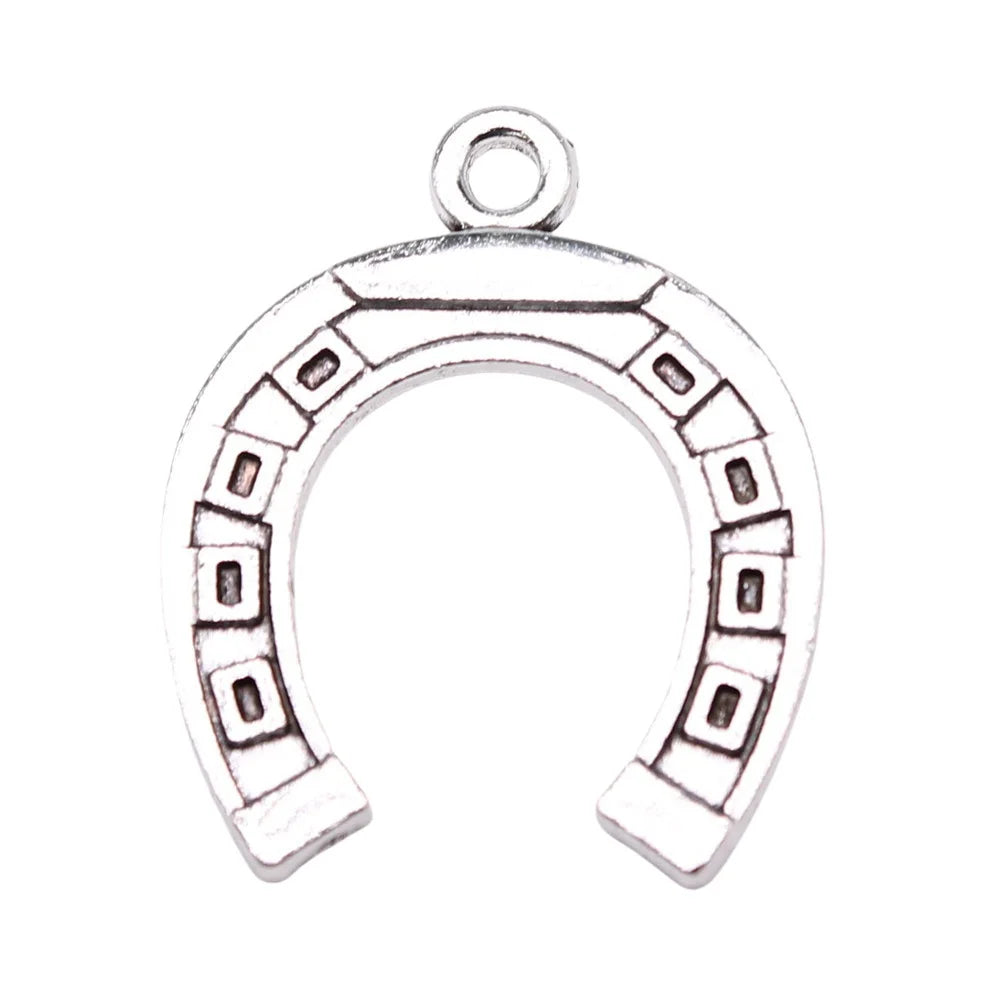 30x24mm 2.5g Zinc Alloy Horseshoe Charm Pendant for DIY Necklace Bracelet Jewelry Making