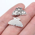 20x13mm 1.2g Antique Silver Zinc Alloy Gothic Moth Charm Pendant for DIY Necklace Bracelet Making