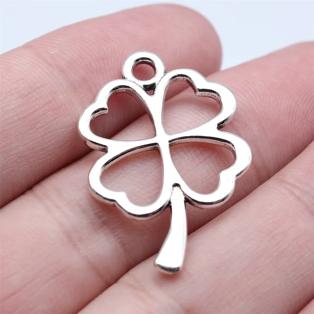 21x31mm 2.3g Multicolor Zinc Alloy Four Leaf Clover charm pendant for DIY necklace bracelet making