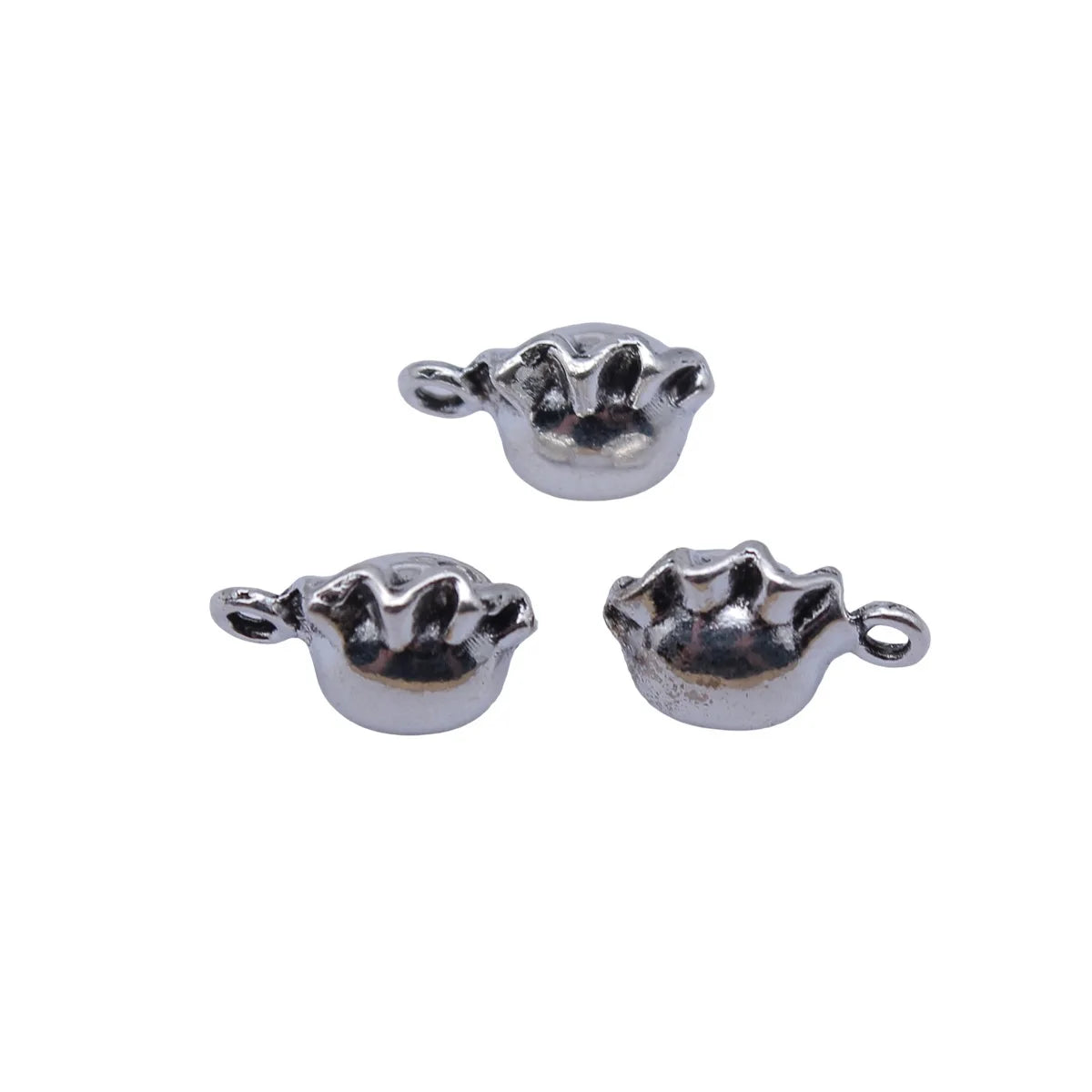 13x8mm 1.85g Antique Silver Zinc Alloy 3D Dumpling Charm Pendant for DIY Necklace Bracelet Making
