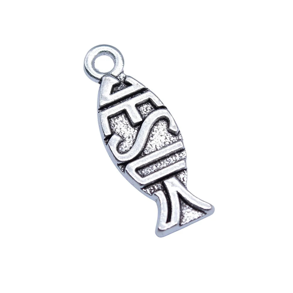 26x9mm 2g Antique Silver Zinc Alloy Fish Charm Pendant for DIY Necklace Bracelet Jewelry Making