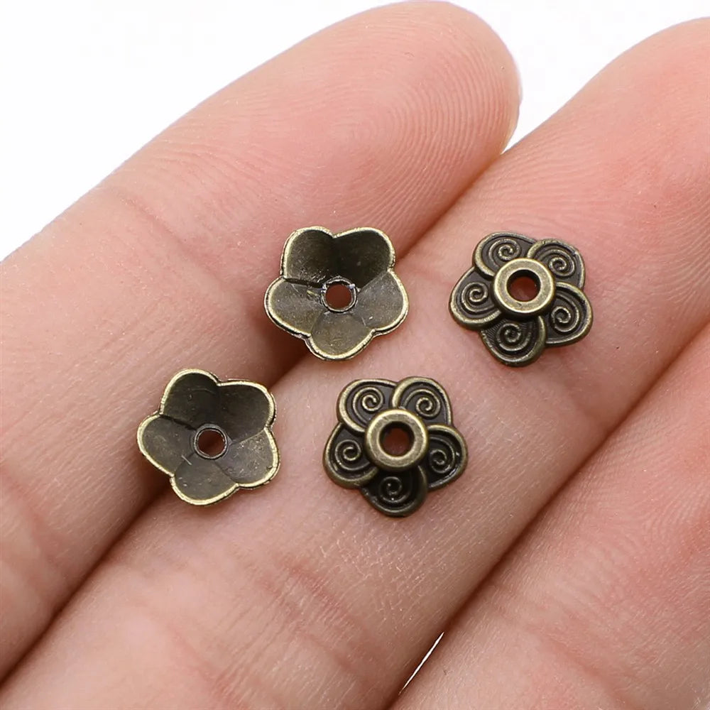 9x9mm 0.2g Zinc Alloy Flower Bead Cap Spacer Beads for DIY Earrings Necklace Jewelry Making
