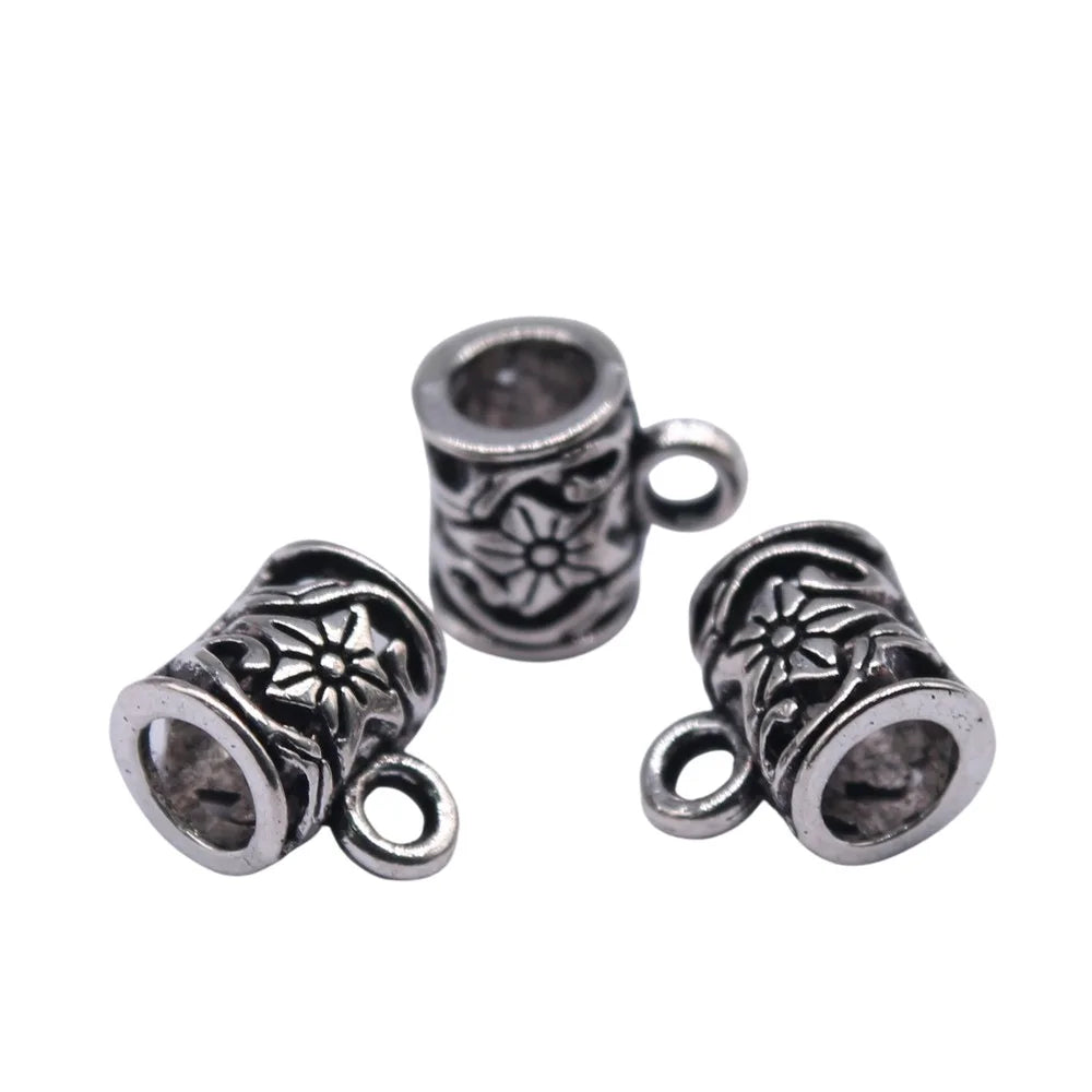 10x7x9mm 0.7g Multicolor Zinc Alloy Flower Three Hole Pendant Bails for DIY Jewelry Making