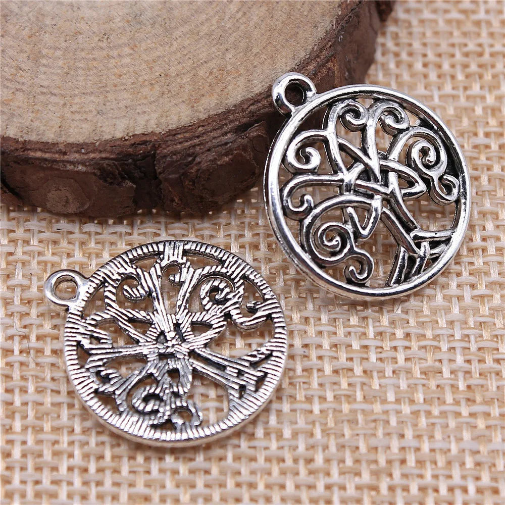 23x20mm 2.1g Zinc Alloy Celtic Tree of Life Amulet Celtic Knot Charm Pendant for DIY Necklace Jewelry Making