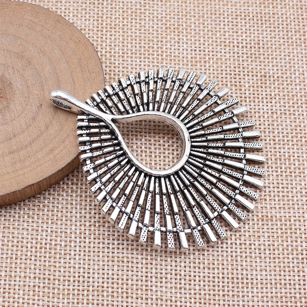 67x56mm 16.8g Multicolor Zinc Alloy Radiant Sunburst Geometric Pendant for DIY Statement Jewelry Making
