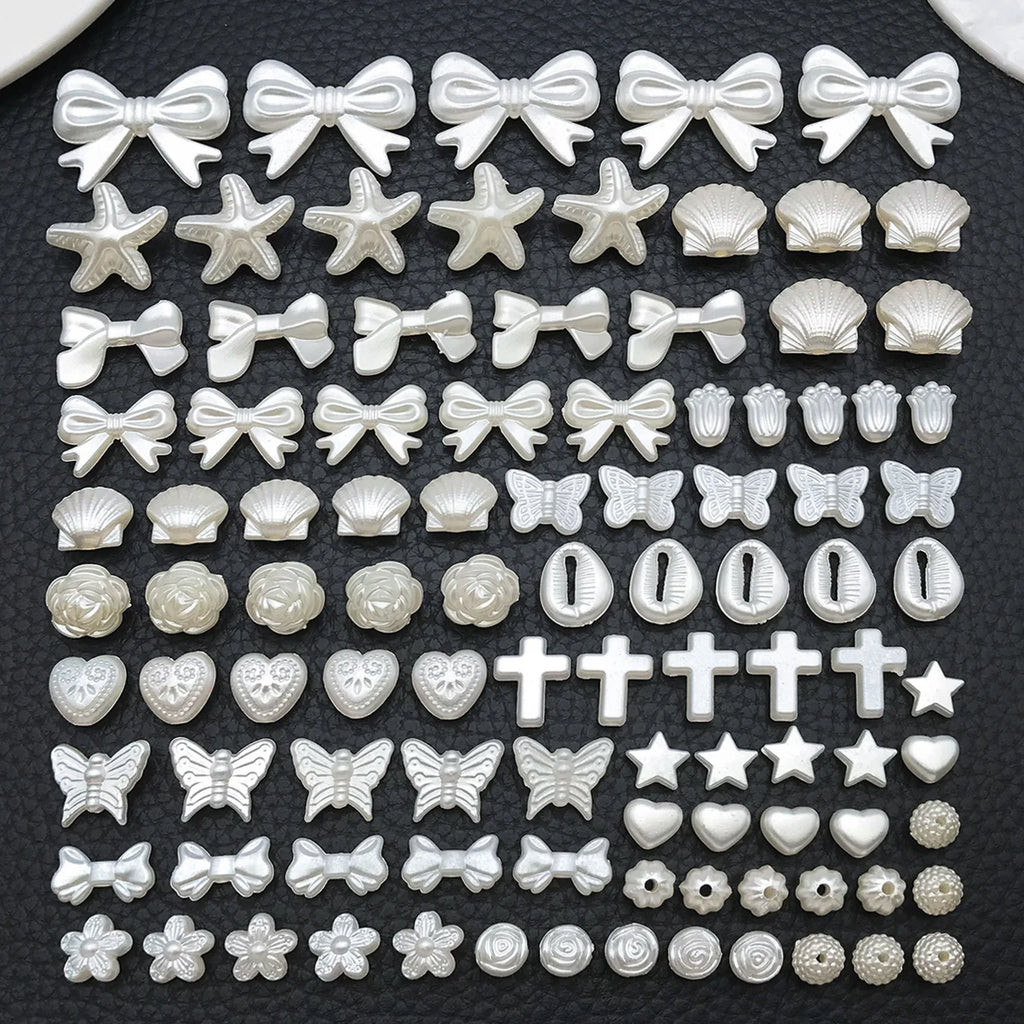 Acrylic Butterfly Shell Heart Double Sided Loose Spacer Beads for DIY Jewelry Accessories