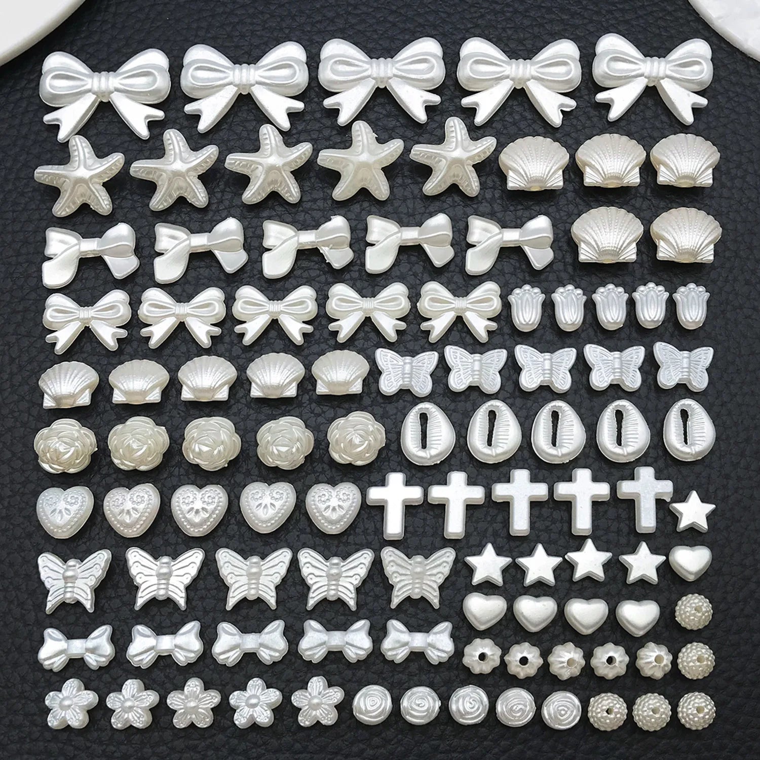 Acrylic Butterfly Shell Heart Double Sided Loose Spacer Beads for DIY Jewelry Accessories