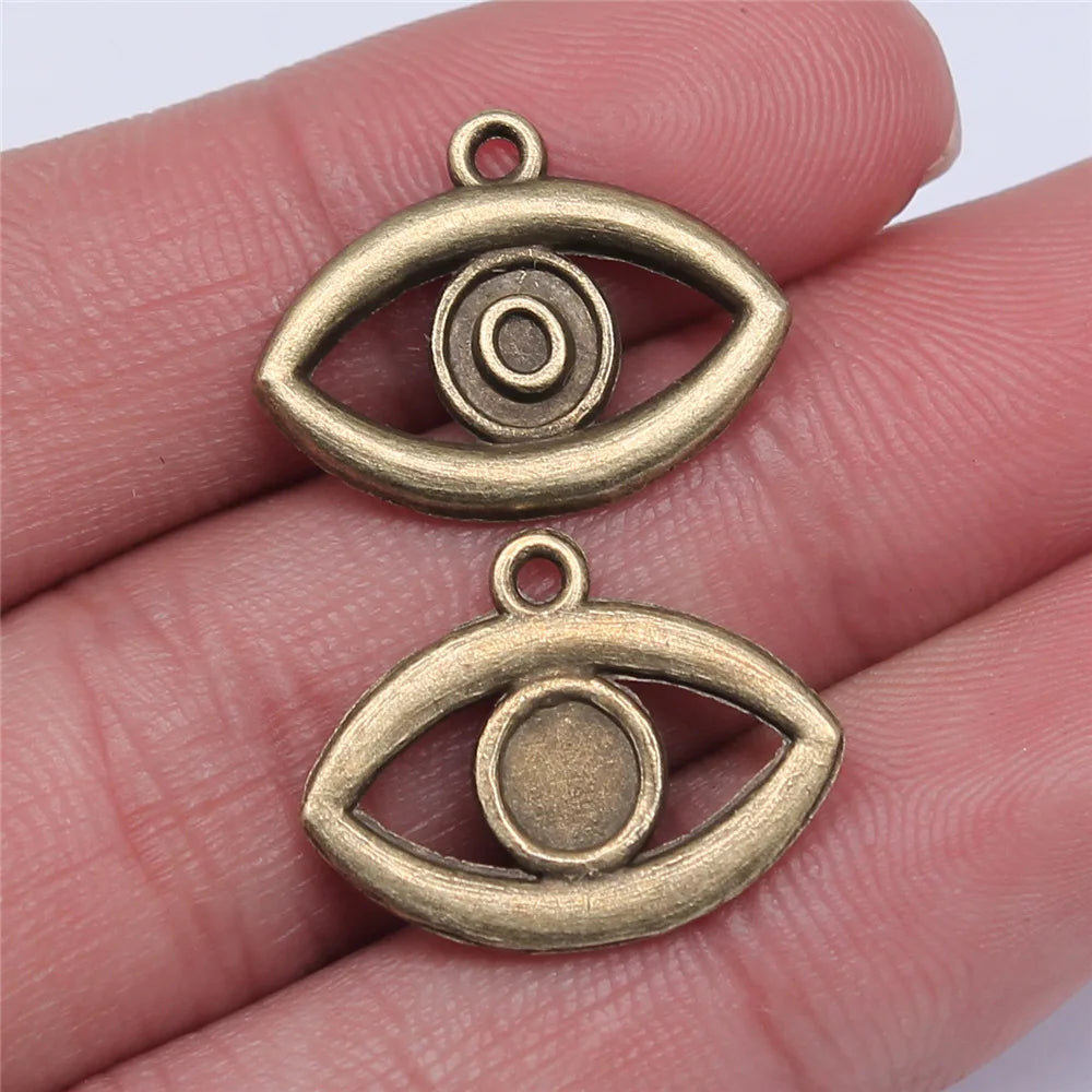 21x16mm 1.3g Multicolor Zinc Alloy Eye Charm Pendant for DIY Necklace Bracelet Making