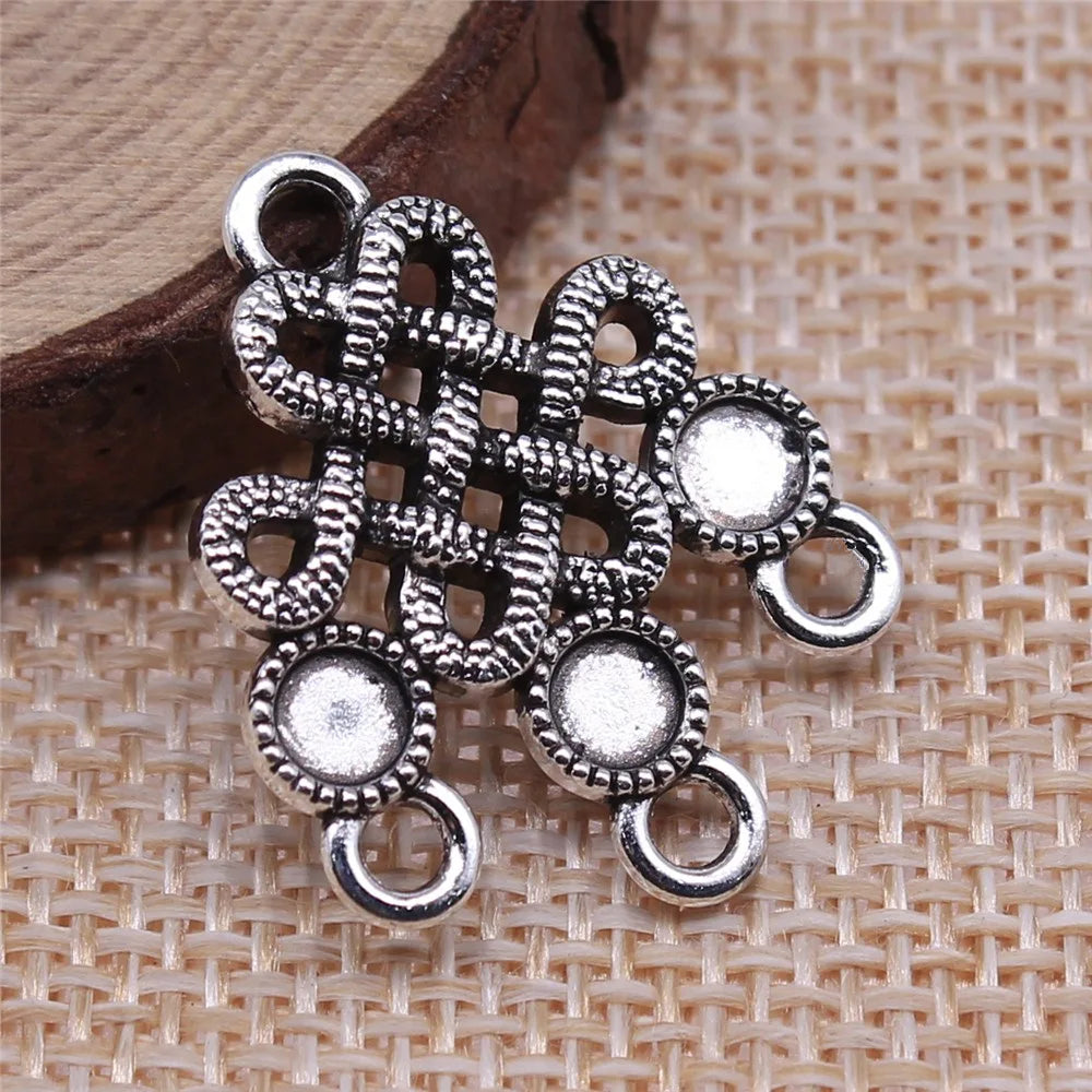 26x21mm 2.6g Multicolor Zinc Alloy Hollow Earring Connector Charms for DIY Earrings