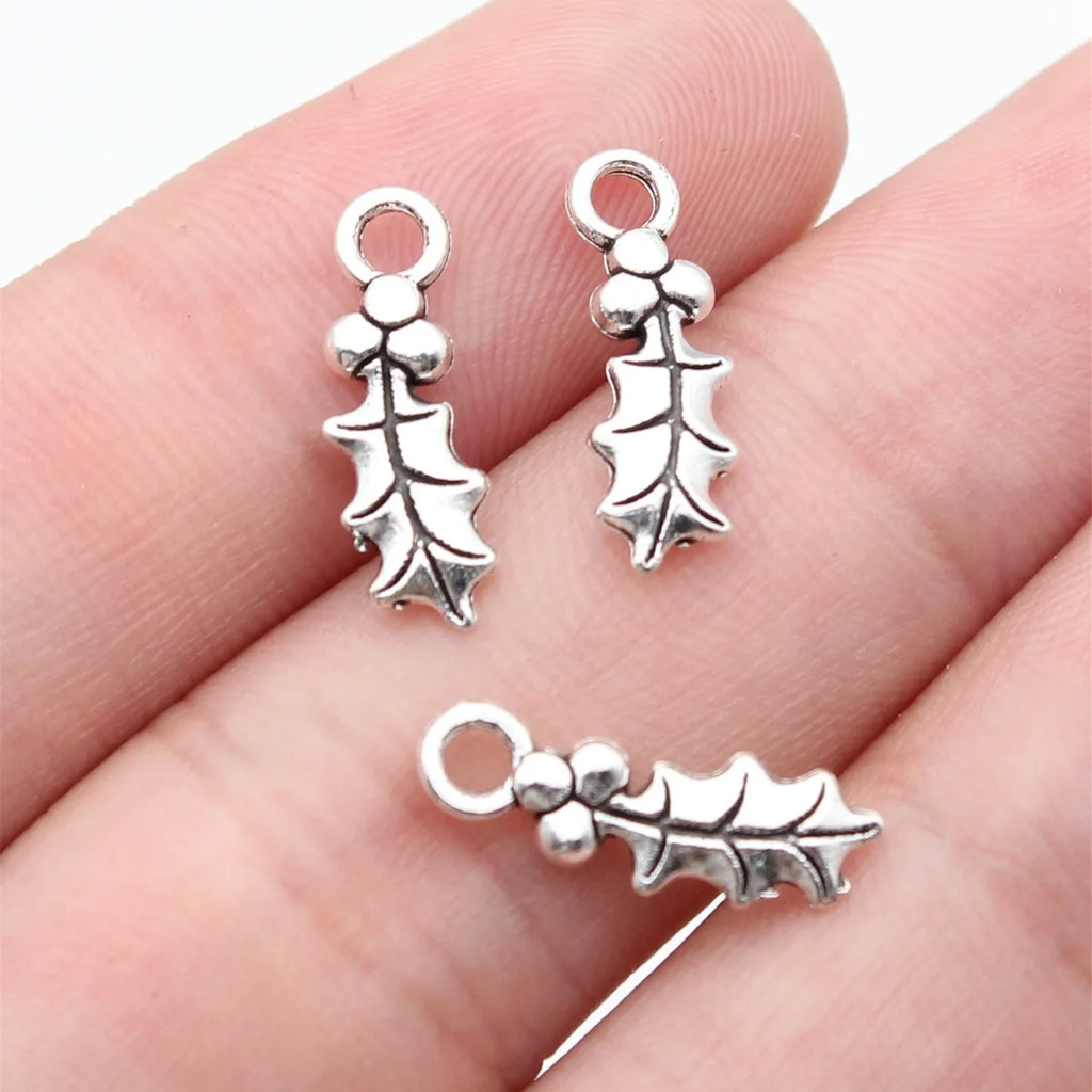 16x5.5mm 0.43g Antique Silver Zinc Alloy Leaf Charm Pendant for DIY Necklace Bracelet Jewelry Making