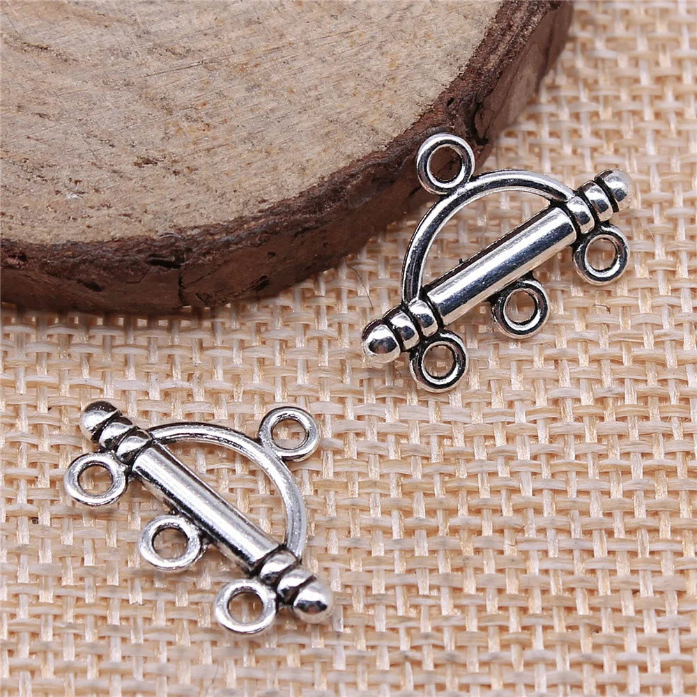 19x13mm 1.1g Multicolor Zinc Alloy Hollow Pattern Earring Connector Charms for DIY Earring Making