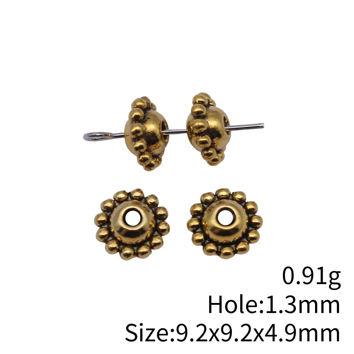 9.2x9.2x4.9mm 0.91g Multi Color Zinc Alloy Spacer Beads Jewelry Findings for DIY Pendant and Bracelet Making
