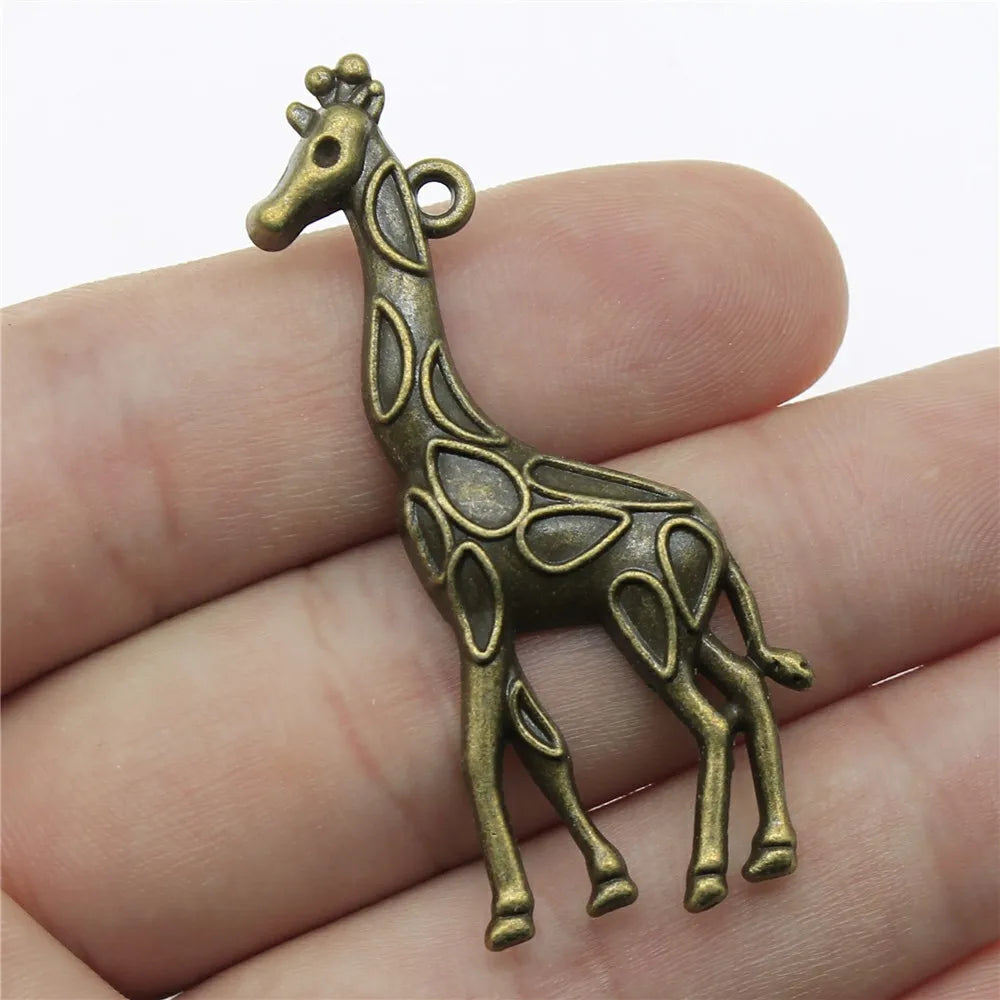 53x23mm 4.6g Multicolor Zinc Alloy Giraffe Charm Pendant for DIY Necklace Bracelet Jewelry Making