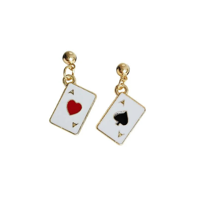 14K Plated Copper Poker Stud Earrings Sweet Cool Geometric Quadrilateral Jewelry