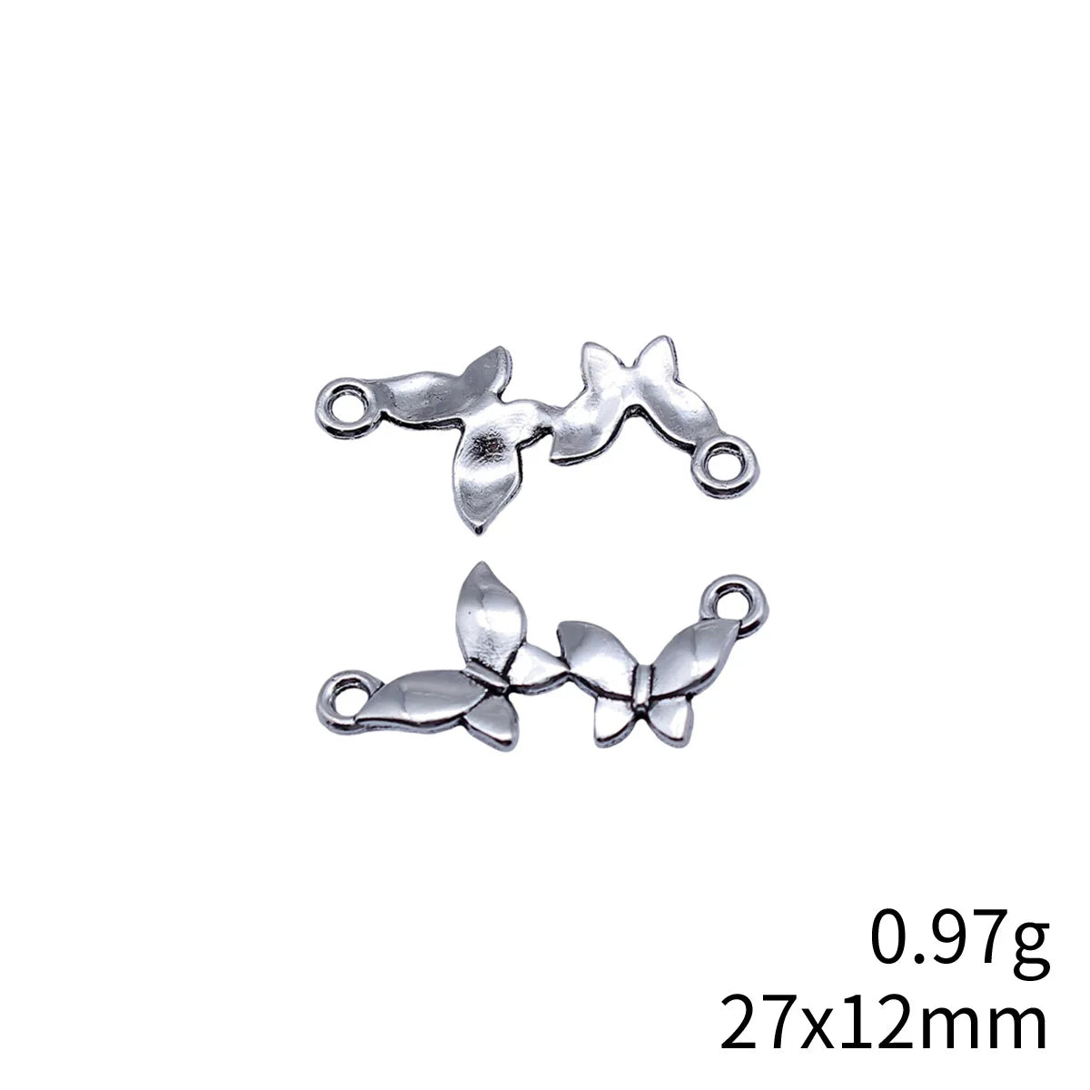 27x12mm 0.97g Antique Silver Zinc Alloy Butterfly Connector Charm for DIY Bracelet Earring Jewelry Making