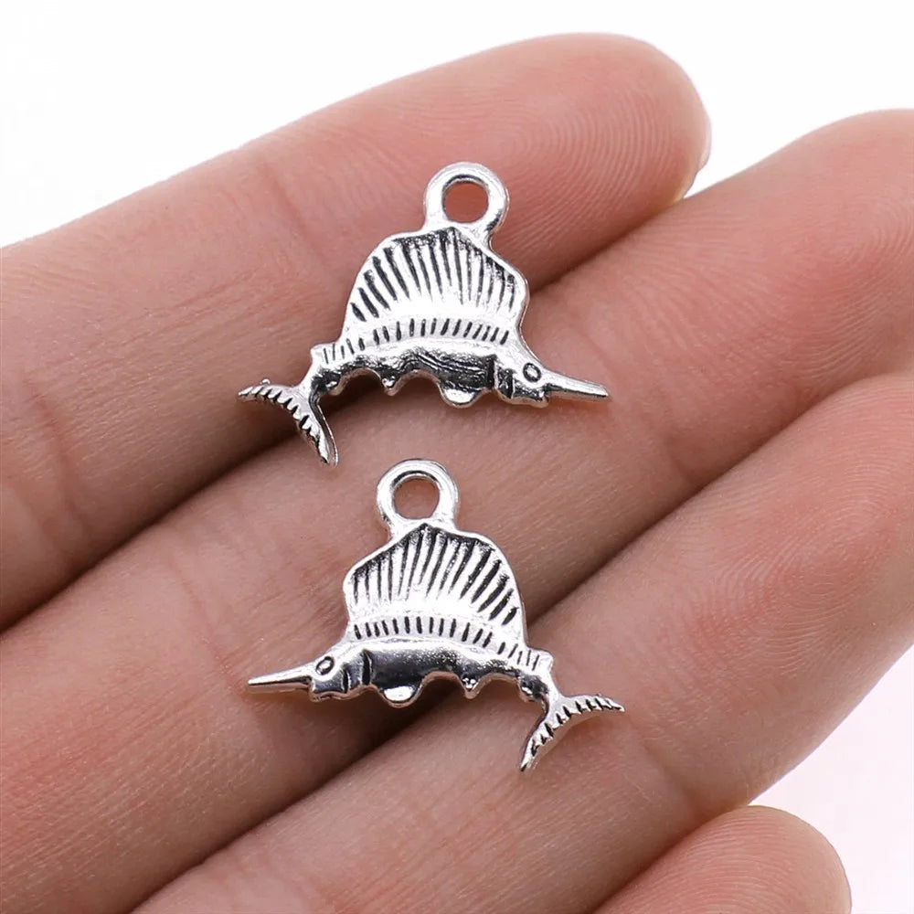 15x21mm 1.1g Multicolor Zinc Alloy Tuna Fish Charm Pendant for DIY Necklace Bracelet Jewelry Making