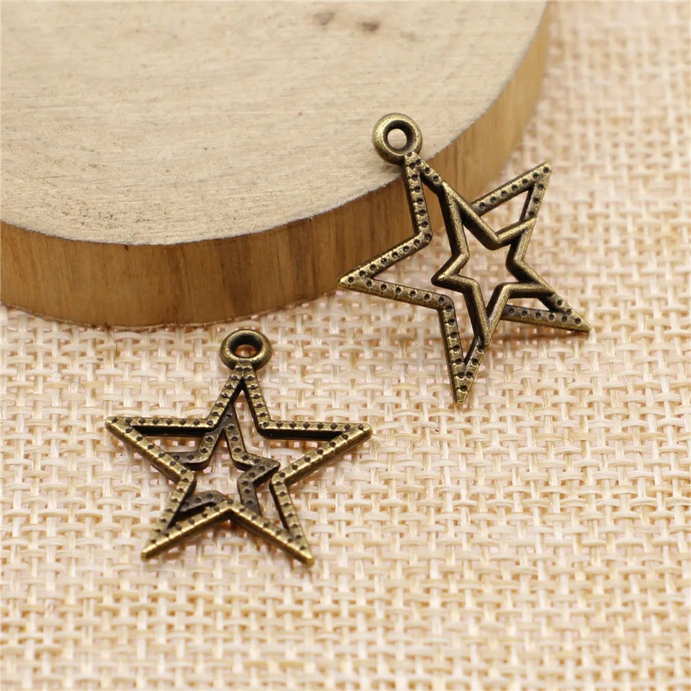 23x20mm 0.9g Multicolor Zinc Alloy Star Charm Pendant for DIY Necklace Bracelet Jewelry Making