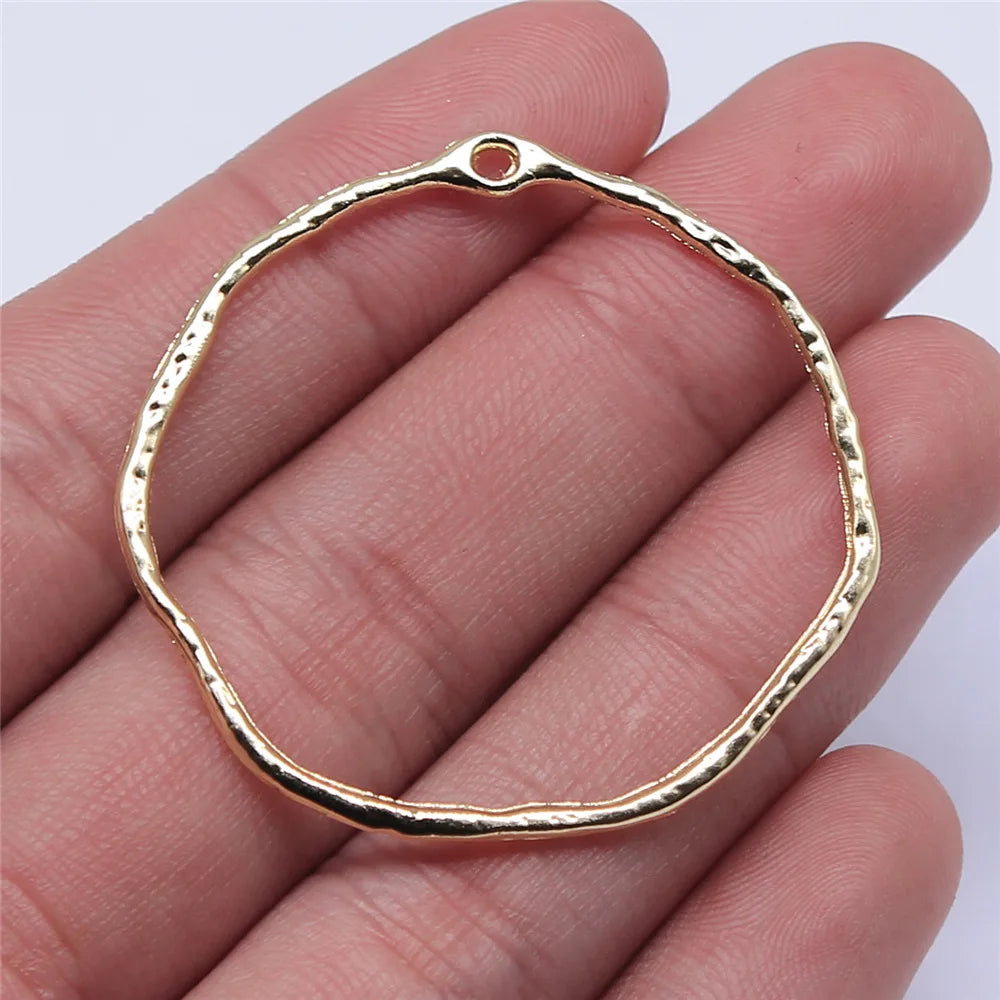 44x42mm 1.6g KC Gold Zinc Alloy Geometric Earring Charm Pendant for DIY Earrings Jewelry Making