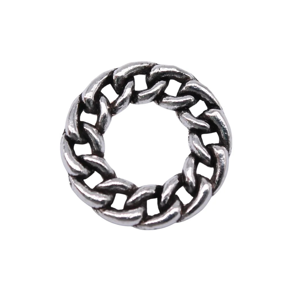 20x20mm 2.2g Antique Silver Zinc Alloy Twisted Ring Charm Pendant for DIY Necklace Bracelet Making