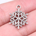 22x16mm 1.2g Antique Silver Zinc Alloy Snowflake Charm Pendant for Christmas Bracelet Making