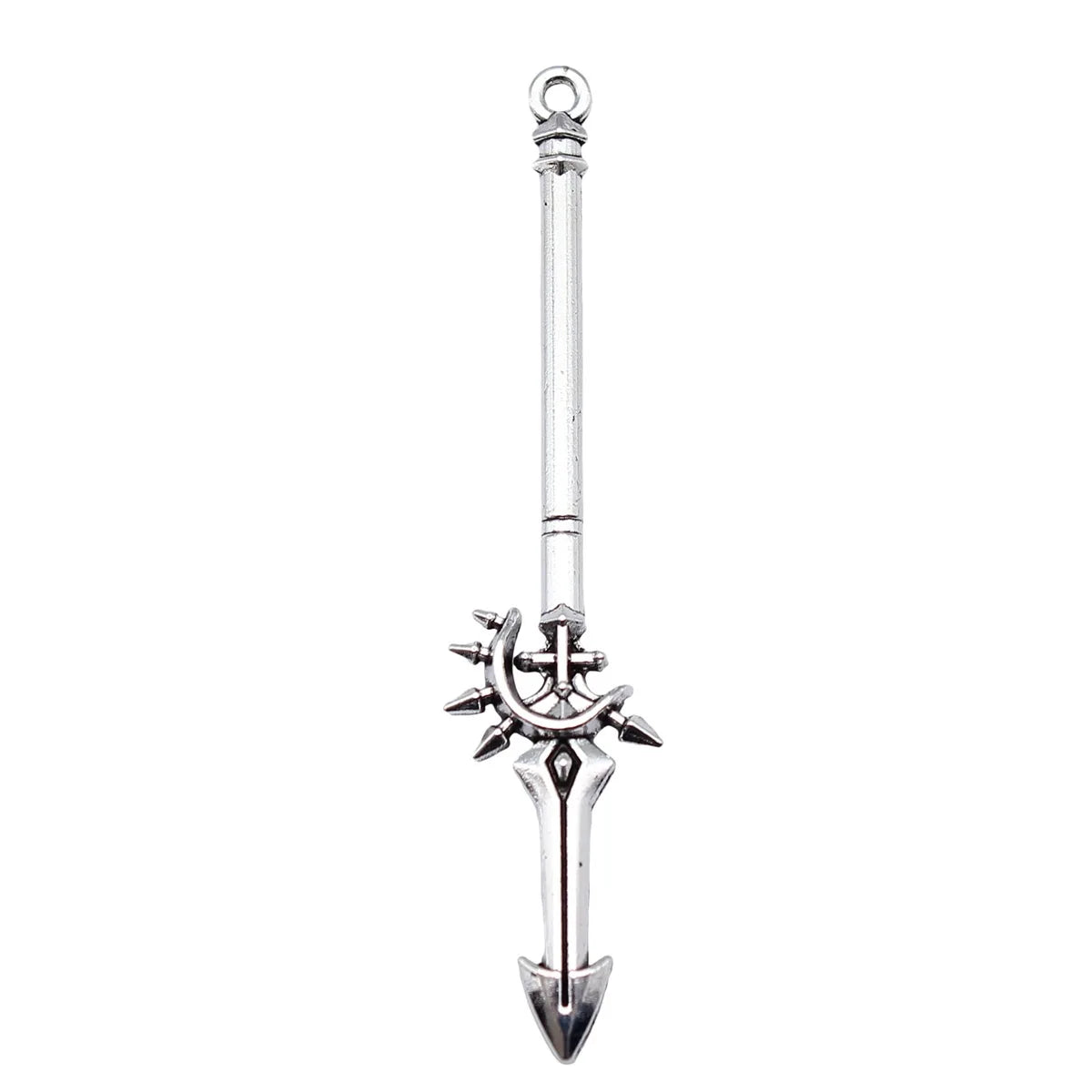 59x13mm 2.2g Antique Silver Zinc Alloy Sword Spear Weapon Charm Pendant for Cosplay DIY Jewelry