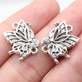 18x15mm 2.3g Antique Silver Zinc Alloy Butterfly Double Sided Charm Pendant for Necklace Bracelet Jewelry Making