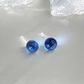 Summer Cool Transparent Glass Crystal Ball Stud Earrings Simple Sweet Commuter Jewelry For Women