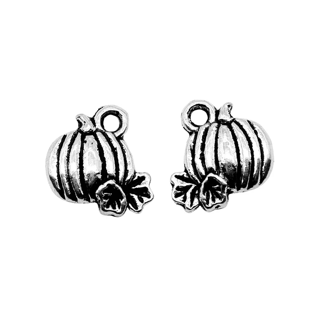 10x10mm 0.8g Multicolor Zinc Alloy Halloween Pumpkin Charm Pendant for DIY Bracelet Necklace Making