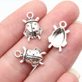 17x11mm 0.91g Antique Silver Zinc Alloy Ladybug Charm Pendant for DIY Necklace Bracelet Making