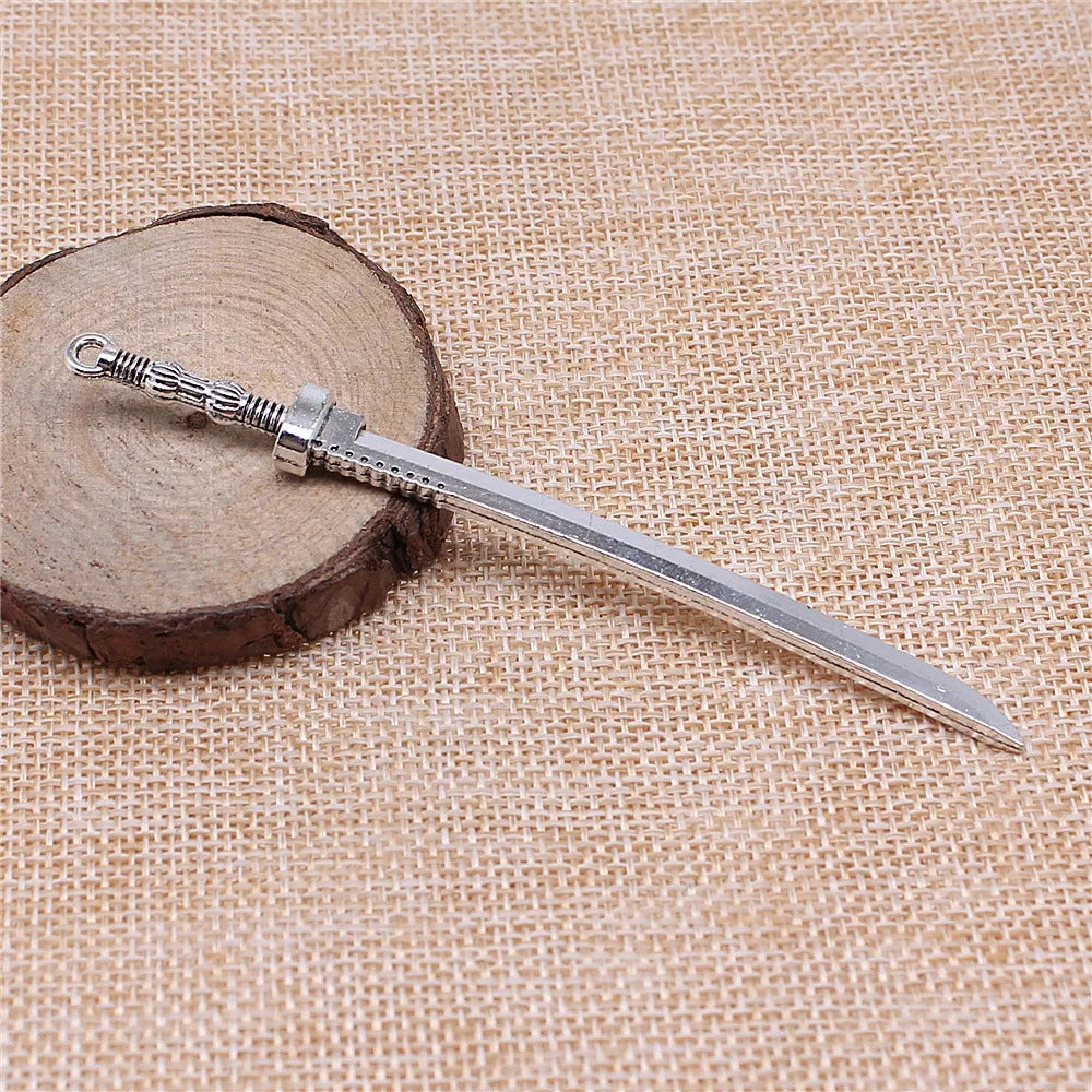 107x10mm 9.2g Multicolor Zinc Alloy Samurai Sword Charm Pendant for DIY Necklace Bracelet Making