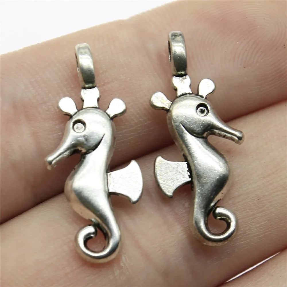 27x11mm 1.9g Antique Silver Zinc Alloy Seahorse Charm Pendant for DIY Bracelet Necklace Jewelry Making