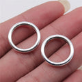 19x19mm 1.6g Antique Silver Zinc Alloy Round Circle Ring Connector Charm for DIY Bracelet Making